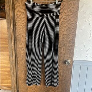 Calvin Klein Black and White Striped Wide Leg Pants